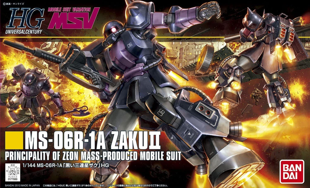 HGUC #151 MS-06R-1A Zaku II Black Tristars 1/144